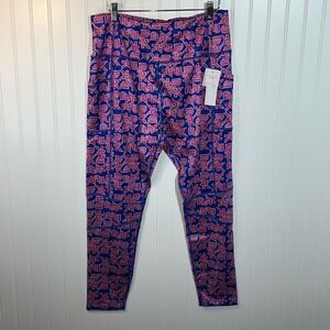 PSK Collective Leggings Women’s 2XLarge Pink Blue Active Athleisure Classic Core